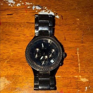 DKNY Black Ceramic Chronograph Watch
